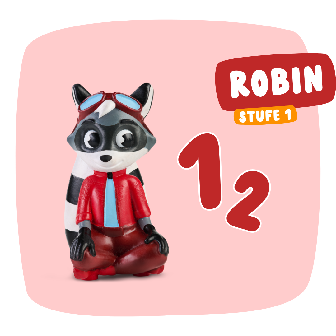 Zahlen und Mengen lernen mit Figur Robin Stufe 1