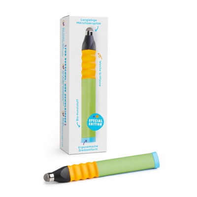 Der Ergonomische Eingabestift von Zubehör ist ein ergonomischer Eingabestift mit lebendigem Farbdesign, Sondereditionsetikett und stilvoller Verpackung.